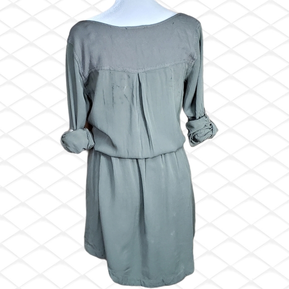 AEO Olive Green Casual Shirt Dress w/ Tie-waist - Picture 7 of 13